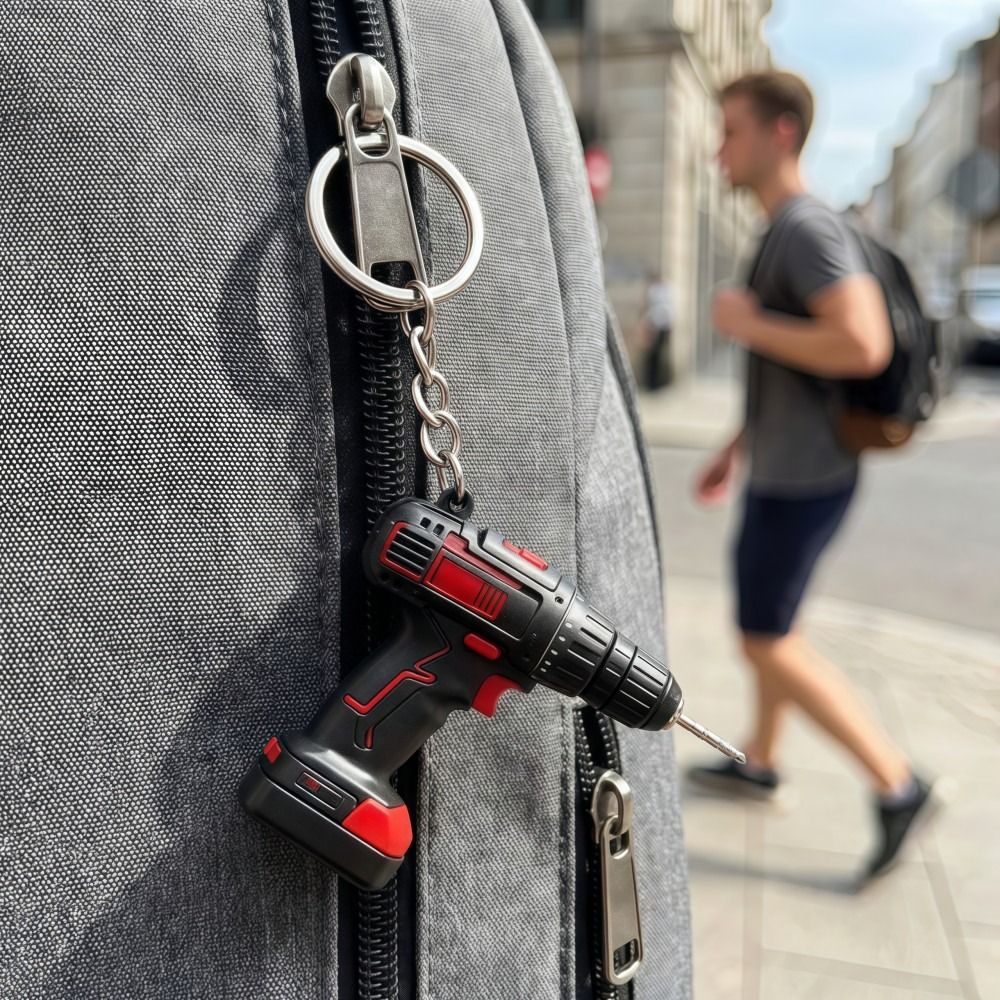 Mini Electric Drill-shaped Key - Heavy Equipment Keychain のレビューと価格