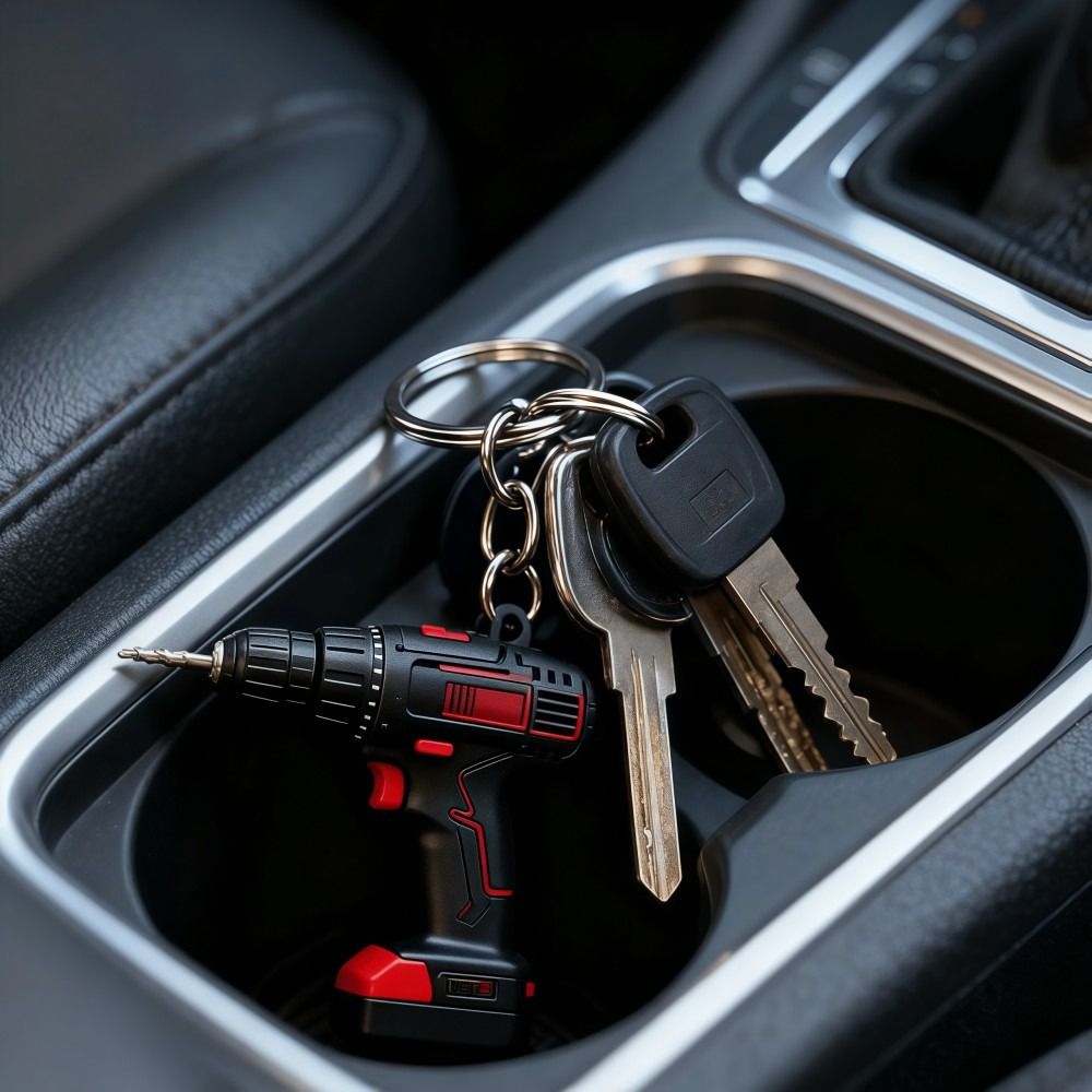 Mini Electric Drill-shaped Key - Heavy Equipment Keychain のレビューと価格