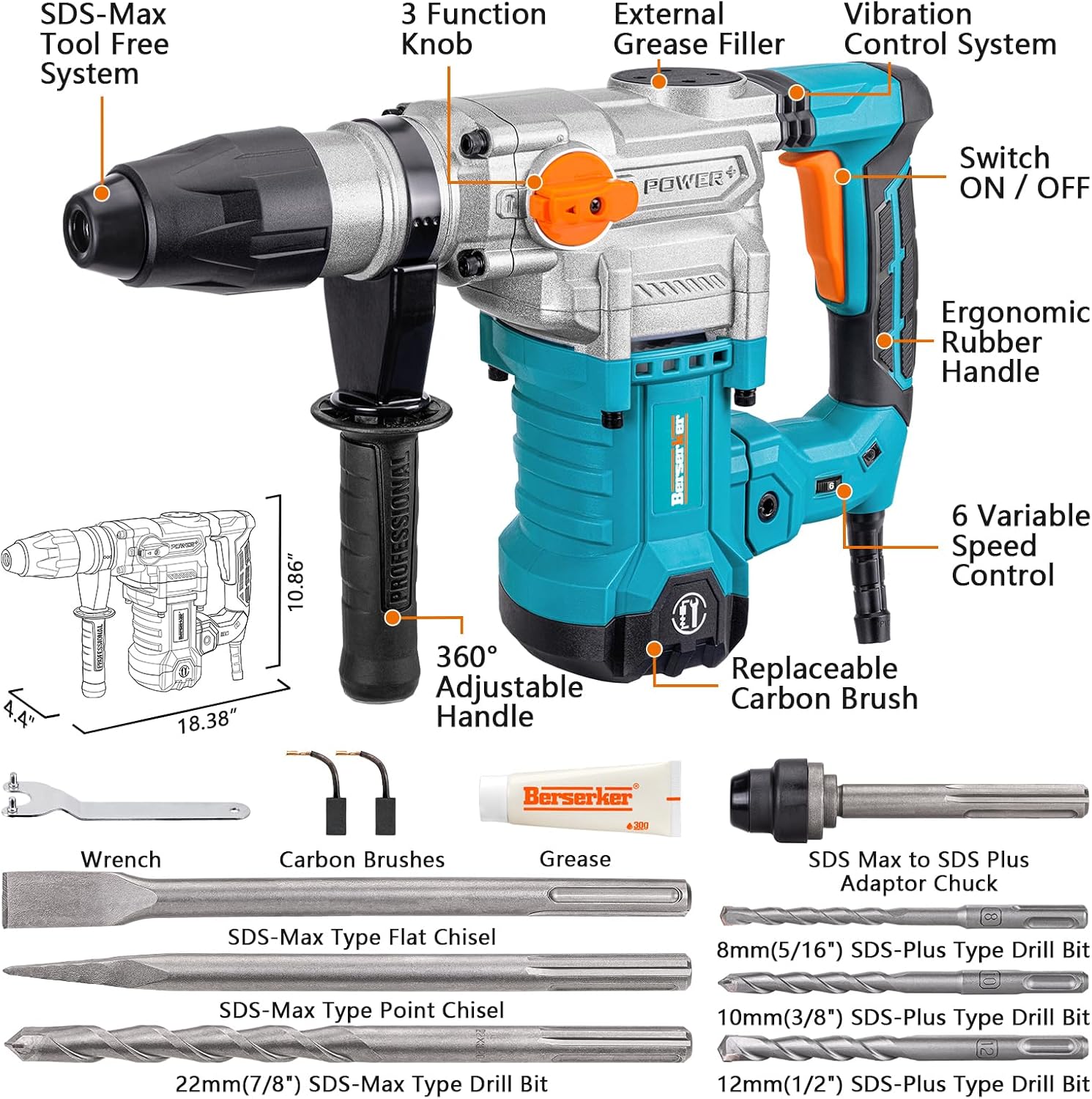 SDS-Max Rotary Hammer Drill 13 - Concrete Vibrator のレビューと価格