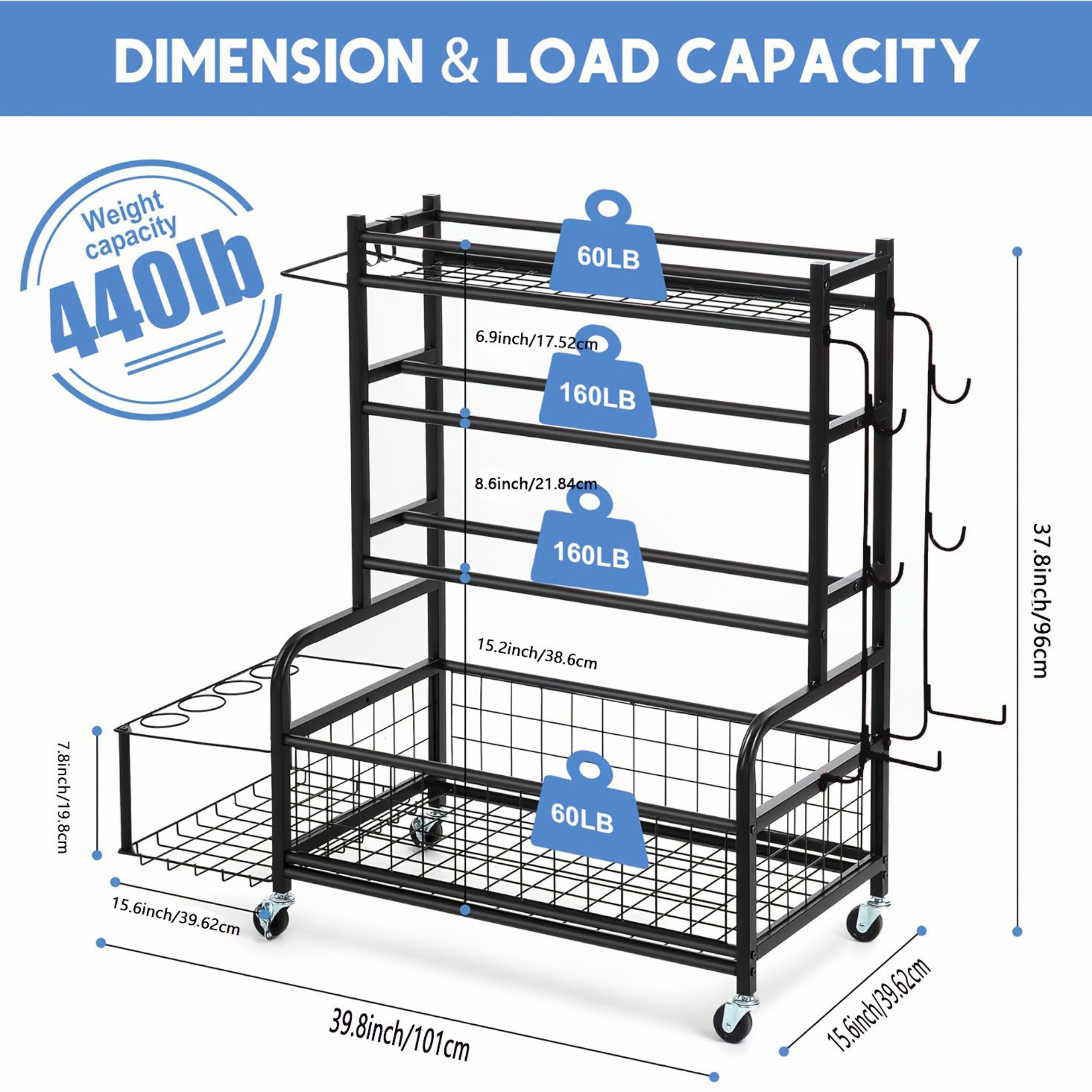 Blacksmith 4 Tier Storage Rack - Heavy Equipment In Kitchen のレビューと価格