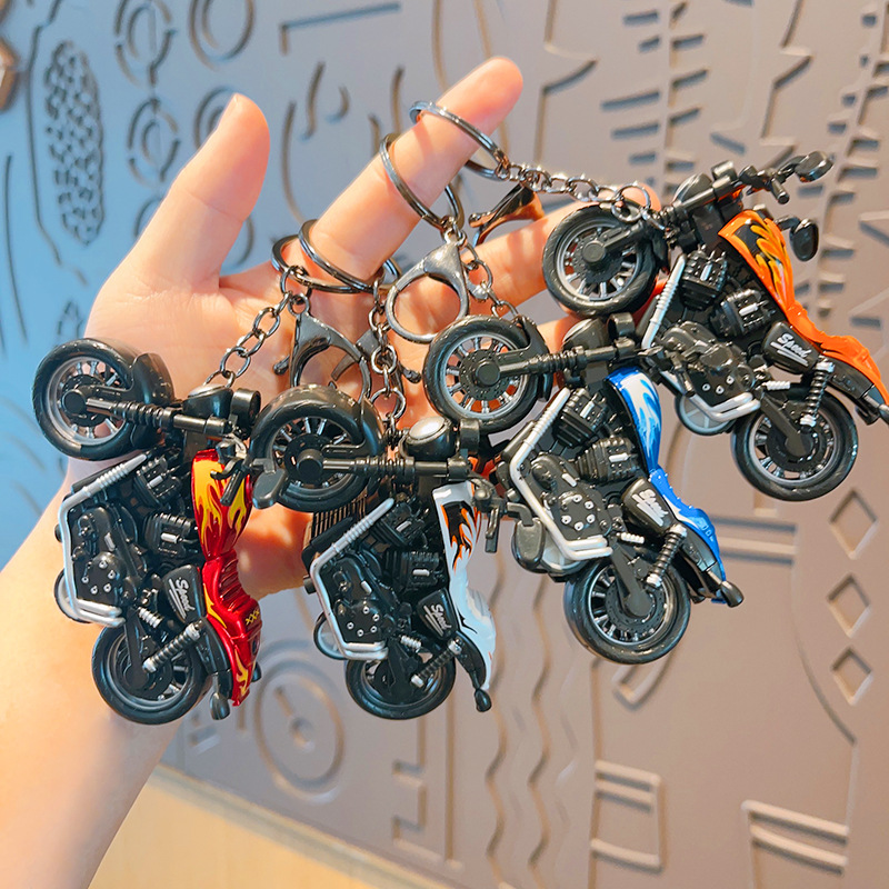 Cartoon Mini Harley Motorcycle - Heavy Equipment Keychain のレビューと価格